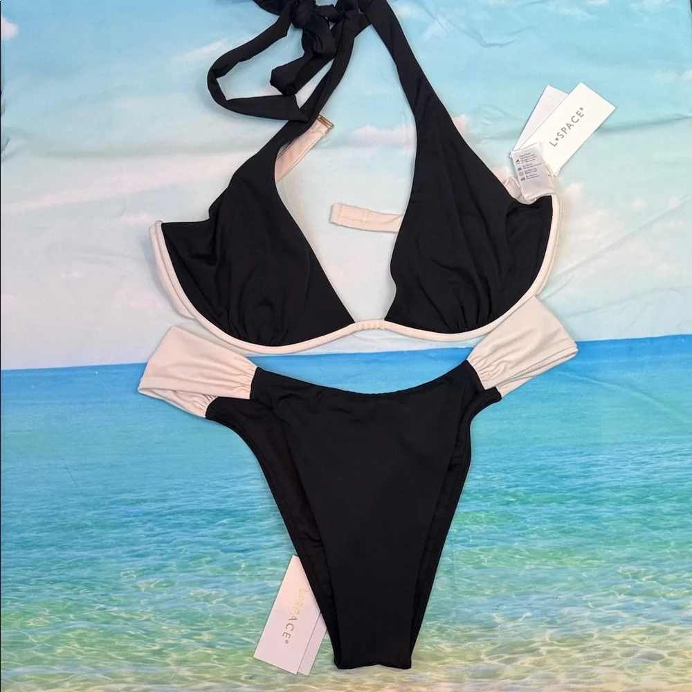 L*Space Black & White Bikini Set – NWT Top: Large | Bottom: Medium